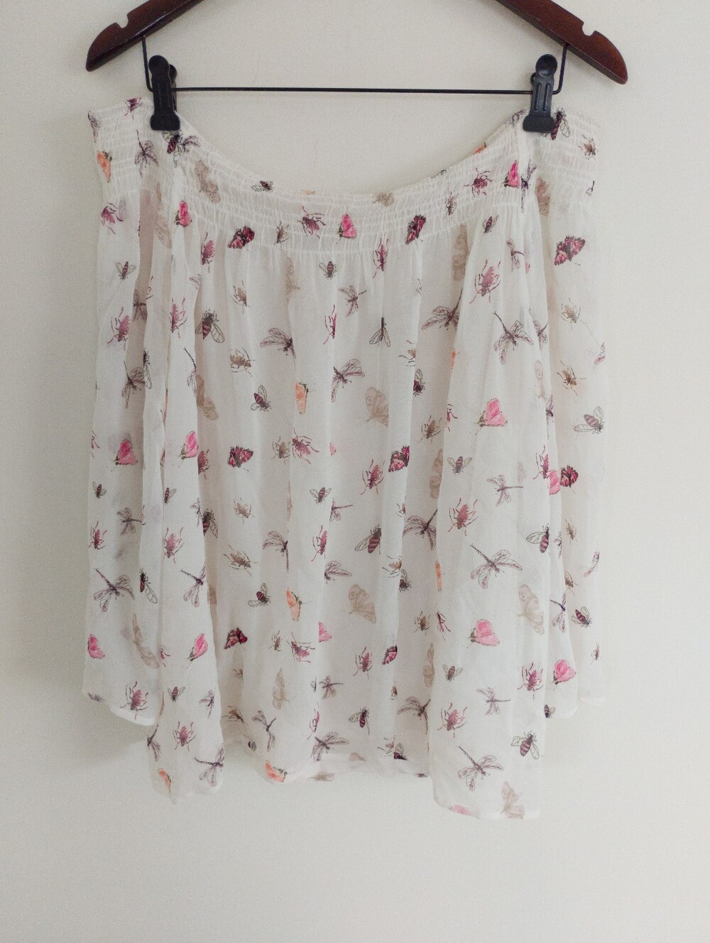 Princess Goes Hollywood Insect Print Off-Shoulder Viscose Blouse White 38